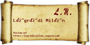 Légrádi Milán névjegykártya